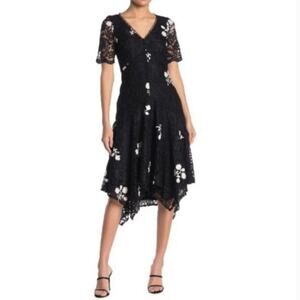 TAYLOR Embroidered Floral Lace Hi Low Shift Dress 8P